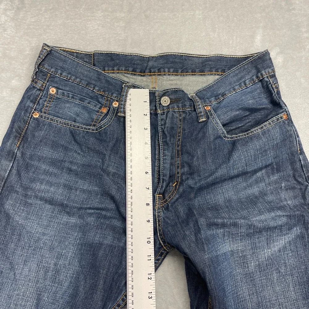 Levi's Jeans Mens 34x32 Blue Denim 527 Whiskered Faded Low Rise Slim Bootcut Leg